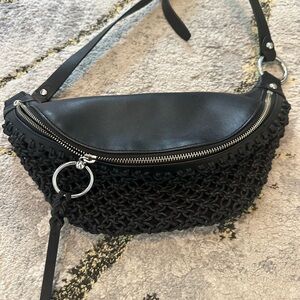 Rebecca Minkoff Black Woven Crossbody Bag NWOT